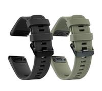 aceyoon Lot de 2 Bracelet 22mm pour Garmin Fenix 7/7 pro/6/6 pro/5, Quickfit Bracelet Montre Connectée en Silicone Homme Femme pour Garmin Forerunner 935/945, Approach S60/S62 (Noir+Vert)