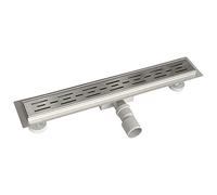 Acezanble Caniveau de Douche Italienne en Acier Inox Siphon Sol d'évacuation pour Salle de Bain Rectangulaire en Modèle Lignes 80 cm