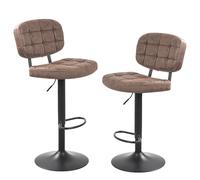 Acezozla Lot de 2 tabourets de bar, pivotants, rembourrés, en cuir synthétique, rembourrés, avec dossier à retour, chaises de bar, chaises de bar, hauteur de comptoir pour île de cuisine, salle à