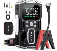 ACEZUK Booster Batterie Voiture 8000A, 150PSI Gonfleur Pneus Voiture, 26800mAh Démarreur avec Compresseur à Air, 12V Jump Starter pour Véhicule(Tout Gaz ou 10L Diesel), 400 Lumens LED