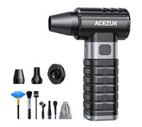 ACEZUK Souffleur Air Comprimé 200000TR/Min, Dépoussiérant Puissant Électrique avec 10500mAh Batterie, Souffleur PC à 4 Vitesses, Bombe Air Sec pour Voiture, Kit de Nettoyage de Clavier d'Aspirateur