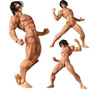 Acfigure Eren Jaeger Figurine géante d'attaque mobile avec accessoires 17 cm Figurine d'anime remplaçable en PVC Figurines interactives Modèle de jouet à exposer et à collectionner