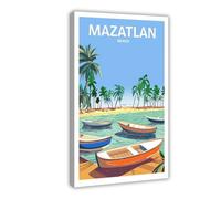 ACFTAIN Mazatlan Mexico Poster mural décoratif sur toile « Wednesday » - Décoration murale décorative pour chambre, bureau - 30 x 45 cm