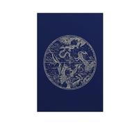 ACFTAIN Toile murale décorative rétro avec constellation hémisphère nord et sud Bleu 30 x 45 cm