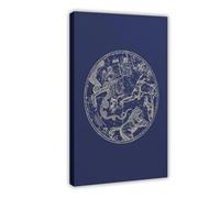 ACFTAIN Toile murale rétro avec logo constellation hémisphère nord et sud - 60 x 90 cm