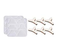 Acfthepiey Lot de 2 moules en résine de silicone, petite pince à cheveux époxy avec 6 pinces à cheveux en métal, pour femmes, cheveux fins