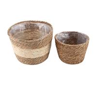 Acfthepiey Lot de 2 paniers de rangement faits à la main en rotin pour intérieur et extérieur