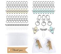 Acfthepiey Lot de 30 porte-clés avec cadeaux en organza et étiquettes pour cadeaux de retour pour fête prénuptiale