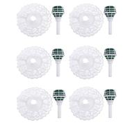 Acfthepiey Lot de 6 supports de bouquet avec poignée en mousse et dentelle pour arrangement en mousse, fournitures de mariage (blanc)