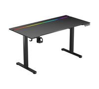 ACGAM JSD5-A-02 - Bureau Gaming Assis-Debout LED RGB, Réglable 72-118?cm, Plateau 140×55?cm