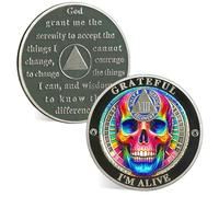 ACGZQY Jeton de sobriété de 8 ans - Pièce de monnaie AA et médaillons Grateful I Am Alive - Pièce d'affirmation de sobriété avec prière de sérénité - Célébrez la vie propre AA NA Sober Cadeaux