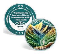 ACGZQY Pièce de Sobriété 4 Ans - Jeton de Sobriété des Montagnes en Soleil Levant - Jetons et Médailles AA Recommencés après la Tempête - Cadeaux de Sobriété NA Alcoholics Anonymous