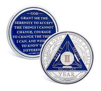 ACGZQY Pièce de Sobriété de 2 Ans - Pièce et Médaille AA Triplate - Pièce de Sobriété, Puces de Récupération, Jeton d'Anniversaire de Sobriété, Cadeaux de Sobriété pour Hommes et Femmes