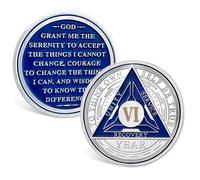 ACGZQY Pièce de Sobriété de 6 Ans - Pièce et Médaille AA Triplate - Pièce de Sobriété, Puces de Récupération, Jeton d'Anniversaire de Sobriété, Cadeaux de Sobriété pour Hommes et Femmes