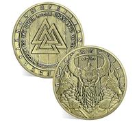 ACGZQY Viking Valknut Pièce de monnaie porte-bonheur Viking Odin Challenge, amulette protectrice, mythologie nordique, rune viking guerrier, talisman spirituel, cadeaux viking pour hommes et femmes