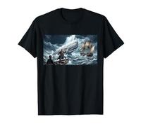Achab Faces The White Whale Moby-Dick T-Shirt Graphique avec Valeur