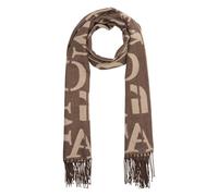 Ãcharpe douce et rÃ©versible avec franges et imprimÃ© logo femme COMMA Marron TU