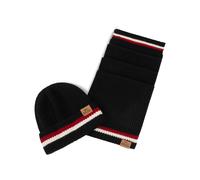 Lonsdale Bonnet Butleigh – Noir/Rouge foncé/Écru – Taille unique mixte