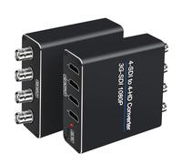 ACHAVE Convertisseur vidéo SDI vers HDMI, 4 entrées SDI et 4 sorties HDMI, 4 entrées 4 sorties, noir, prise en charge multiformat, entrée HD-SDI/3G-SDI, résolution 1080p @ 60 Hz, transmission longue