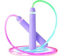 ACHDOFITS Corde à sauter lumineuse à DEL pour enfants, cordes à sauter lumineuses réglables pour enfants, corde à sauter colorée et lumineuse pour garçons et filles adultes pour fitness et