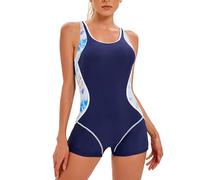 Acheter en Ligne Maillot De Bain Femme contrôle du Ventre Maillot De Bain Une Pièce Dos Ouvert Grande Taille Vintage Push Up Monokinis Maillot De Bain Compétitif Marine XL