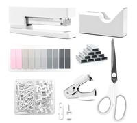 Acheter produits accessoires de bureau blanc, fournitures de bureau blanc, grande agrafeuse et ensemble de distributeur de ruban adhésif, cadeaux pour les étudiants, commis de bureau