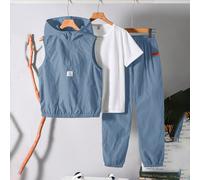 Achetez-en 2, obtenez-en 1 gratuitement, 3 pièces/set Tenue décontractée pour garçon préadolescent, style scolaire, confortable, mode simple et pratique. Ensemble comprenant un sweat-shirt à capuche z