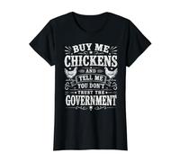 Achetez-Moi des Poulets et Dites-Moi Que Vous ne Faites Pas Confiance au Gouvernement T-Shirt Graphique avec Valeur, Femme, Noir, XL
