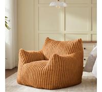 Achicsofar Grand pouf géant pour adultes et adolescents, avec rembourrage, confortable et pelucheux, avec accoudoirs pour chambre à coucher, salon, lecture (marron, taille M)