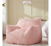 Achicsofar Pouf poire géant pour adultes et adolescents avec rembourrage, confortable, grand pouf pelucheux avec accoudoirs pour chambre à coucher, salon, lecture, jeux vidéo (rose, taille M)