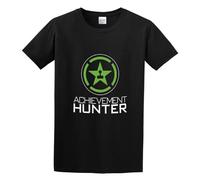 Achievement Hunter Video Gaming Logo Men's T-Shirt Unisex Black Cotton Print Tee Shirts XL