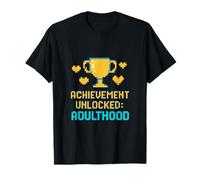 Achievement Trophée Pixel débloqué Adulthood 8 Bits T-Shirt