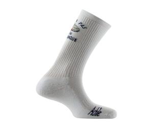 ACHILE - Mi-chaussettes à messages 'j'peux pas, j'ai pétanque' Coton Fabrication Française - couleur - Blanc - Pointure - 39-46