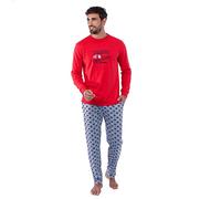 ACHILE - Pyjama Long en Pur Coton 'Coeur à Prendre' - Couleur - Rouge - Taille - 4/Large