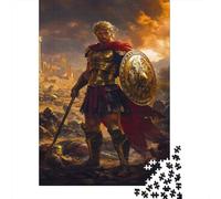 Achille, Dieu Puzzle 1000 Pièces Adultes Guerrier Grec Puzzle en Bois DIY Cadeau Amusement Collection d'art pour L'accrocher Une Fois L'assemblage Terminé Multi-Colour 1000pcs (75x50cm)