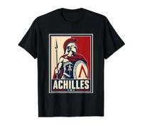 Achille Spartan Hero Ancient Grec Warrior T-Shirt Graphique avec Valeur, Homme, Noir, M