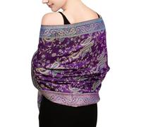 Achillea Écharpe réversible en pashmina cachemire, châles et étoles pour robes de soirée, foulards indiens exotiques pour toutes les saisons, 28" W x 76" L