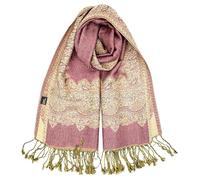 Achillea Écharpe réversible Pashmina à motif cachemire, châles et foulards pour assortir à une robes de soirée, écharpes indiennes exotiques toute saisons, 28" W x 76" L