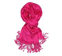 Achillea Grande écharpe pashmina douce et soyeuse en couleurs unies, fuchsia, 27" W x 78" L