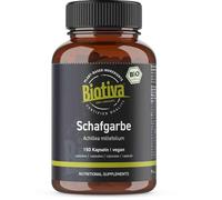 Achillée millefeuille bio 150 capsules | Achillea | 100% végan | Astéracées | Purement végétal | Conditionné et certifié en Allemagne | Gélules HPMC | Biotiva