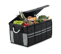 achilles Coffre-fort, boîte pliante robuste pour voiture avec couvercle stable, organisateur de coffre, sac de voiture pliable, panier pliant, boîte de rangement, 58x34x30cm (noir)