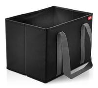 achilles ensemble de 3 paniers à provisions avec fond renforcé, sacs à provisions, boîte pliante, panier de transport, sac à provisions, caisse pour caddie, 37x25x25cm (noir)