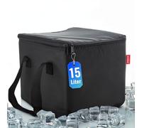 achilles Sac Isotherme pour Panier Pliant, glacière, Sac à provisions, 29 x 23 x 23 cm, (Noir)