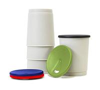 achilles Tasse à café à emporter avec Couvercle, Lot de 4, réutilisable, testé LFGB, va au Lave-Vaisselle, mug Gris, 330 ML,