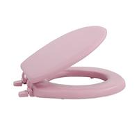 Achim Home Decor Abattant de Toilette en Vinyle Souple avec Rembourrage en Mousse Confortable Rose thé 43,2 cm Compatible avec Tous Les luminaires de Taille Standard Facile à Installer