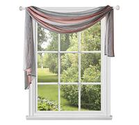 Achim Home Decor Cantonnière de fenêtre transparente - 127 cm de large x 366 cm de long (rose pâle) - Rideau en polyester filtrant la lumière - Rideaux légers pour salon, chambre à coucher et salle à manger