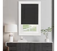 Achim Home Decor Mini store sans fil filtrant la lumière - 117 cm de largeur, 122 cm de long, taille des lattes de 2,5 cm - Noir - Stores de fenêtre horizontaux sans fil GII Morningstar pour intérieur
