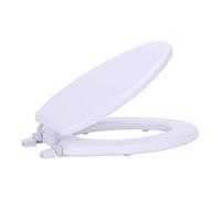 Achim Home Decor Siège de toilette allongé en vinyle doux, blanc - Housse en vinyle souple de 48,3 cm avec rembourrage en mousse confortable - S'adapte à tous les luminaires de taille allongée - Facile à installer Fantasia