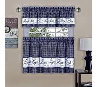 Achim Home Furnishings Ensemble de cantonnière et cantonnière en Polyester, Bleu Marine, 91,4 x 147,3 cm (l x L)