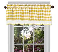 Achim (Weser) Home Furnishings Buffalo Check Rideau de fenêtre, Jaune, Valance 58" x 14"